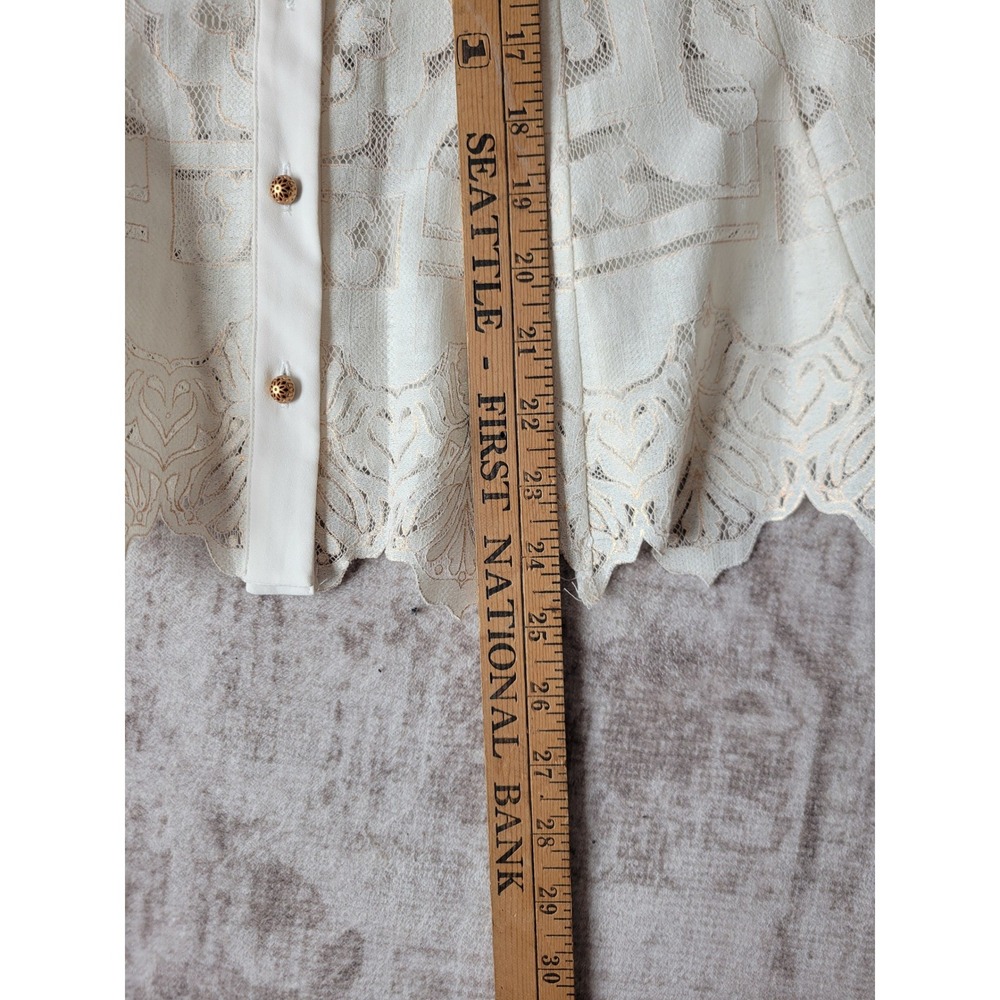 Floreat Anthropologie Lace Blouse Ivory Romantic Cottagecore Bohemian US 8 - Picture 10 of 11